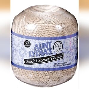 Aunt Lydia's Classic Crochet Thread mercerized Cotton Natural- Size 10 - 400 yds